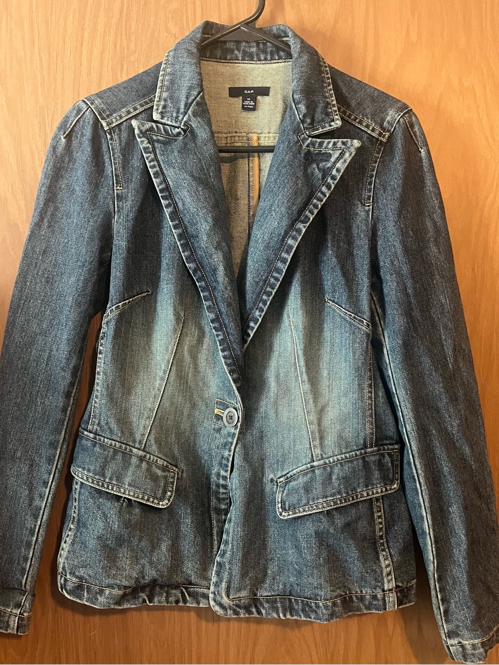 GAP Women's Blue Denim Blazer Jacket